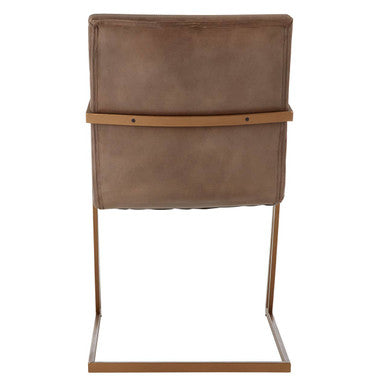 Buffalo Grey Leather Cantilever Dining Chair - Image 4