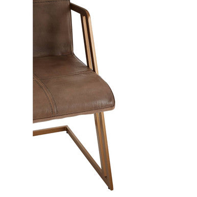 Buffalo Grey Leather Cantilever Dining Chair - Image 6