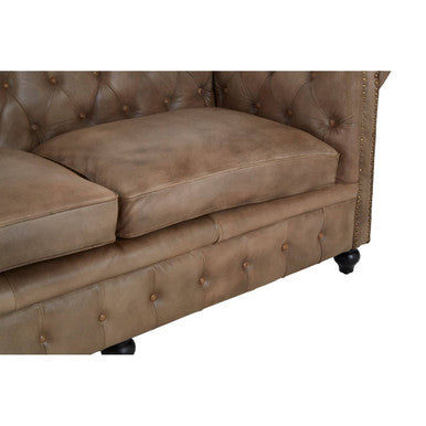3 Seater Light Brown Leather Sofa, Buffalo - Image 10