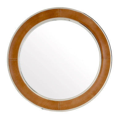 Churchill Tan Genuine Leather Wall Mirror