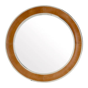 Churchill Tan Genuine Leather Wall Mirror