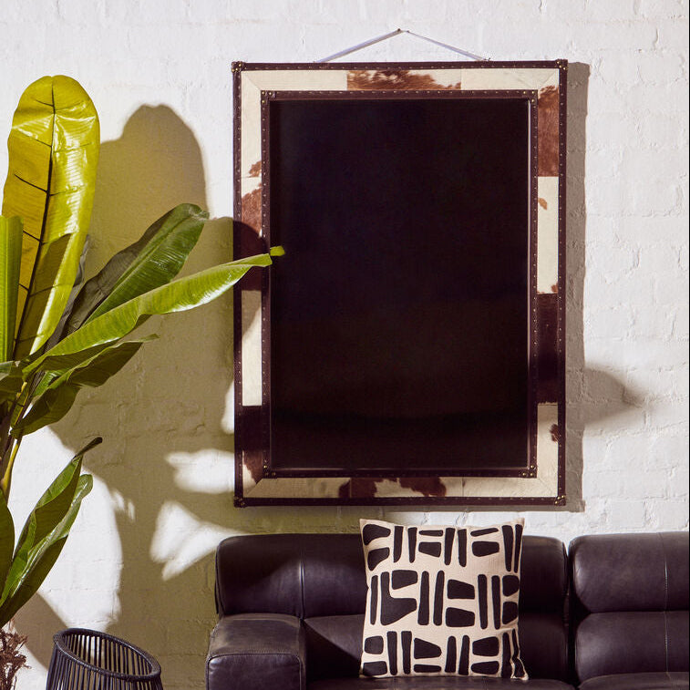 Kensington Townhouse Brown And White Genuine Cowhide Wall Mirror