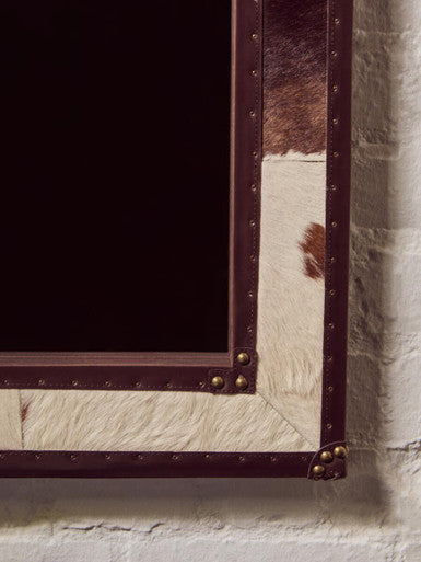 Kensington Townhouse Brown And White Genuine Cowhide Wall Mirror - Image 5