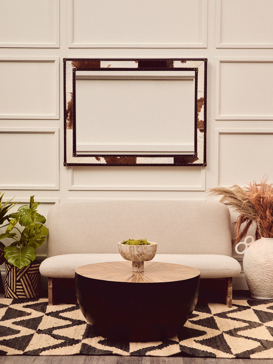 Kensington Townhouse Brown And White Genuine Cowhide Wall Mirror