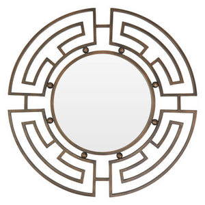 Bronze Metal Frame Round Wall Mirror | Jalal