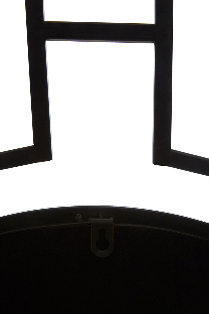 Jalal Black Metal Frame Round Wall Mirror