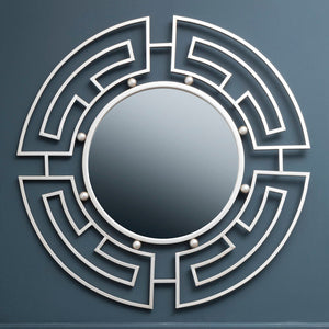 Silver Metal Frame Round Wall Mirror | Jalal