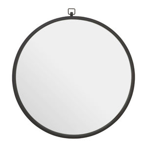 Black Metal Frame Round Wall Mirror | Jacen