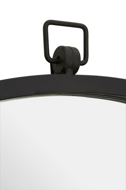 Jacen Black Metal Frame Round Wall Mirror