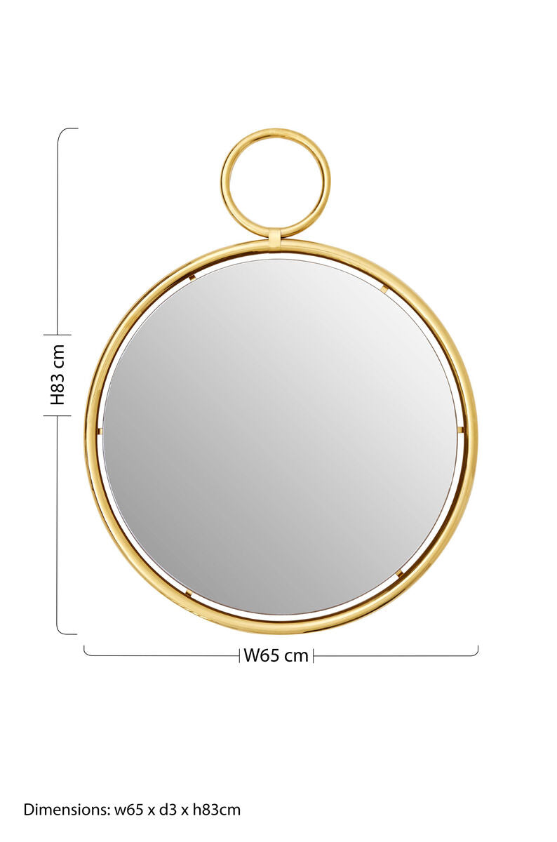 Meissa Gold Finish Pendant Wall Mirror