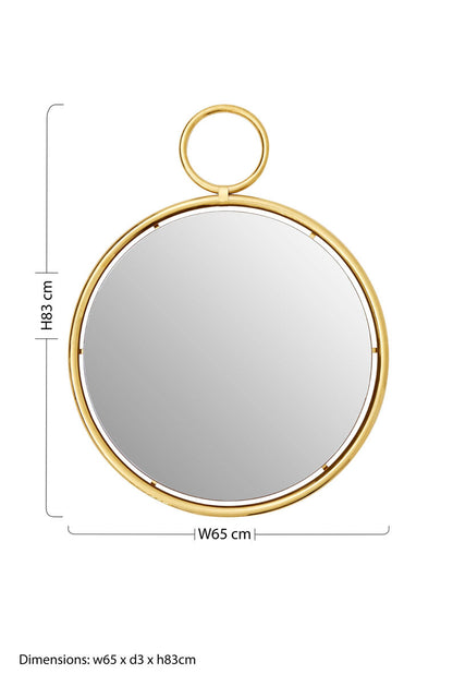 Meissa Gold Finish Pendant Wall Mirror