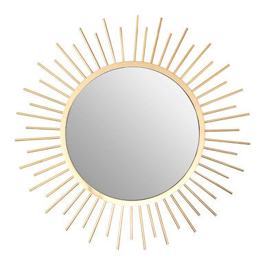Gold sunburst mirror on a white background
