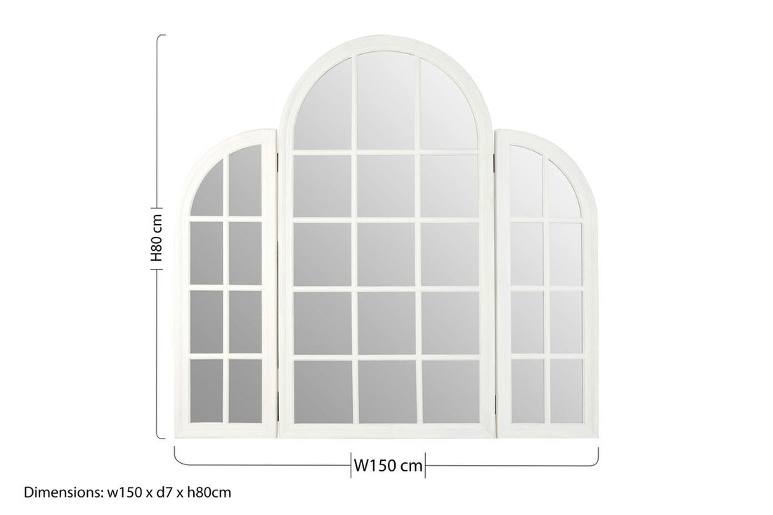 Fret White Finish Dressing Table Mirror - Image 7