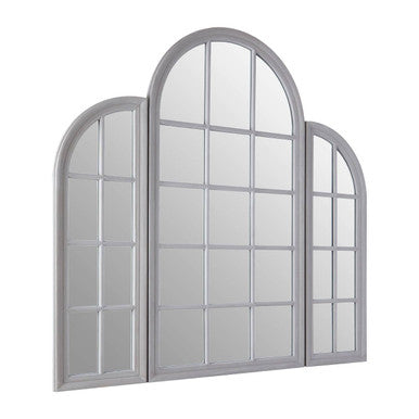 Fret Flat Wood Grey Finish Mirror