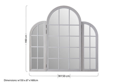 Fret Grey Finish Dressing Table Mirror