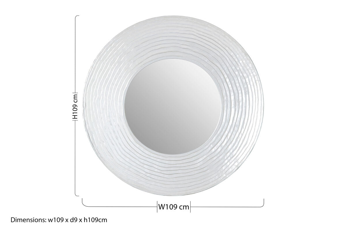 Athena Round Wall Mirror with Silver Finish