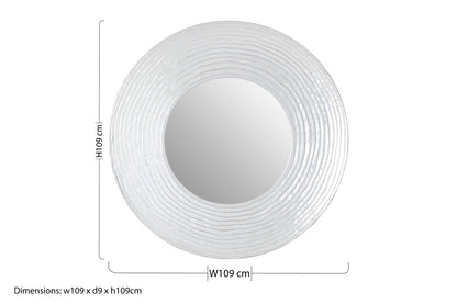 Athena Round Wall Mirror with Silver Finish