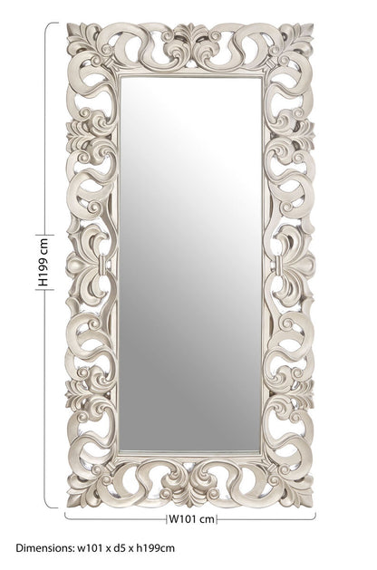 Palazio Rectangular Wall Mirror with Silver Finish