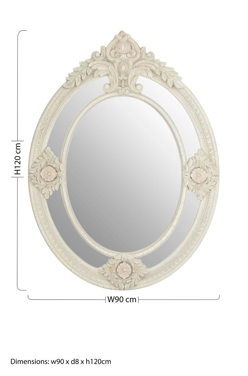 Eclipse Antique White Ornate Wall Mirror