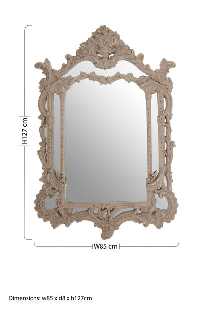 Vasari Antique Grey Ornate Wall Mirror - Image 7