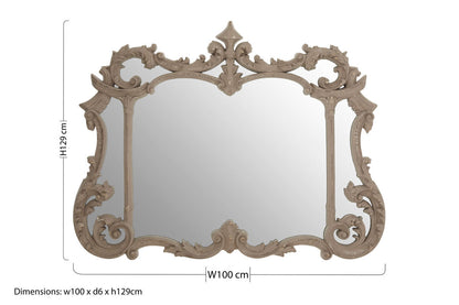 Haniel Antique Grey Finish Ornate Wall Mirror
