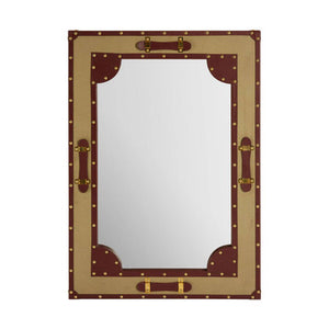 Canvas and Leather Trim Wall Mirror | Columbus