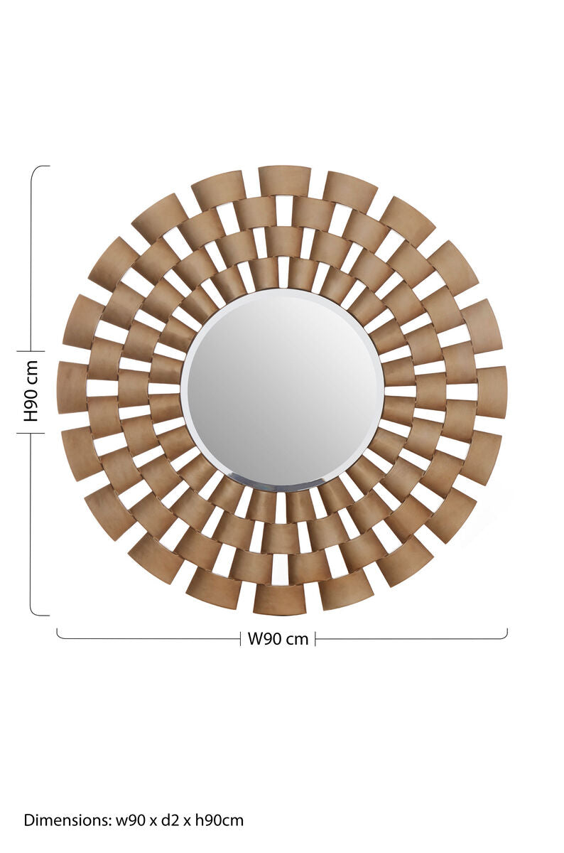 Geela Round Antique Silver Finish Wall Mirror