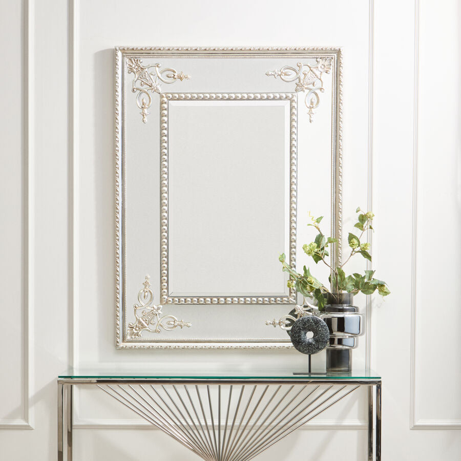 Marseille Champagne Bead Frame Wall Mirror