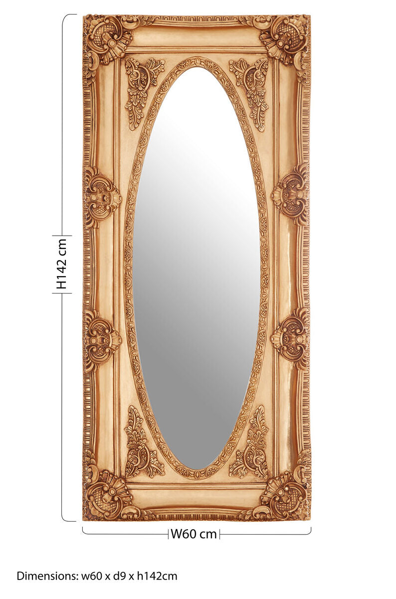 Marseille Gold Finish Oval Border Wall Mirror
