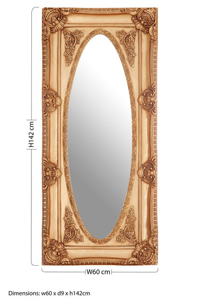Marseille Gold Finish Oval Border Wall Mirror