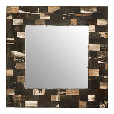 Relic Square Petrified Wood Wall Mirror