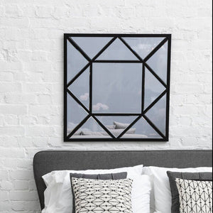 Descartes Black Metal Frame Wall Mirror