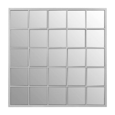 Grid of gray and white squares on a white background
