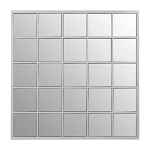Descartes Silver Grid Frame Wall Mirror
