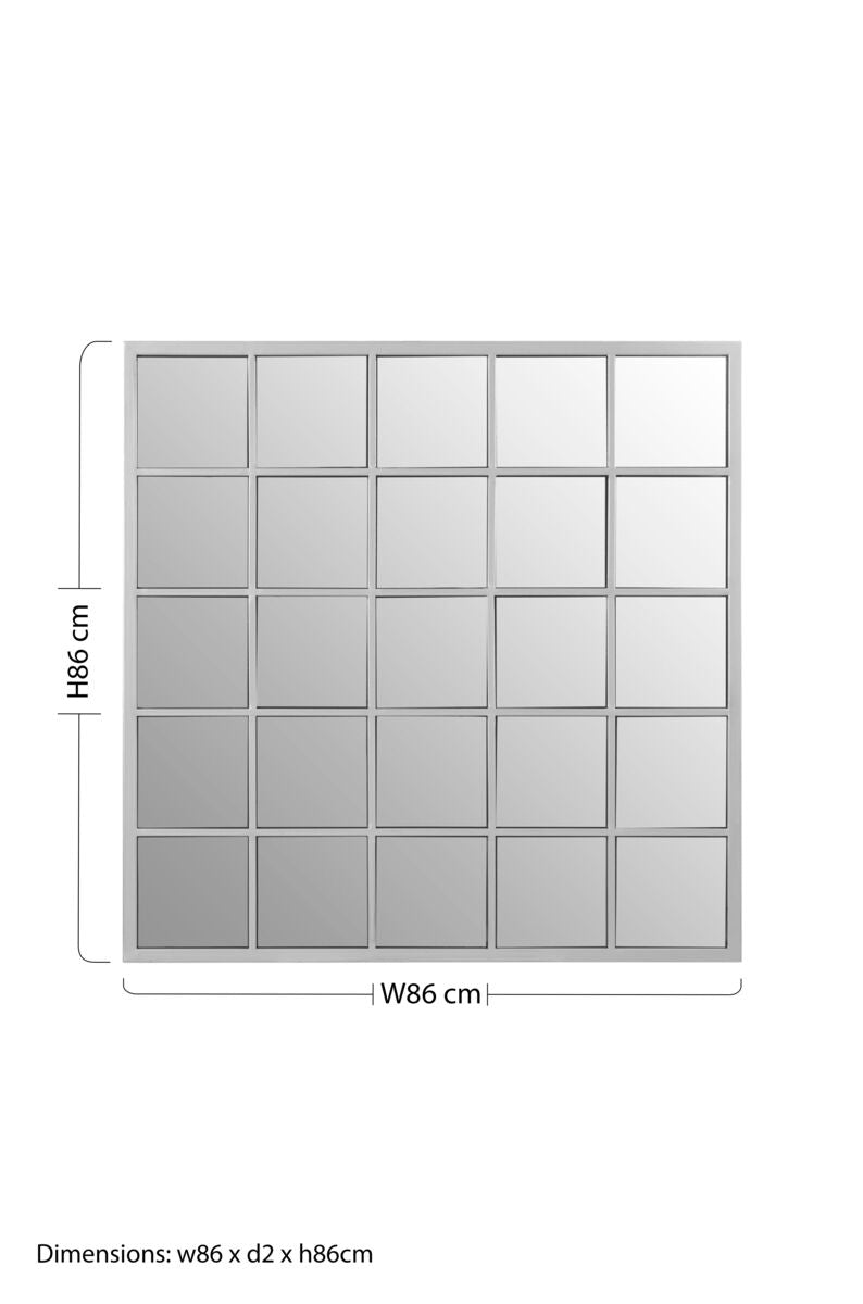 Descartes Silver Grid Frame Wall Mirror - Image 7