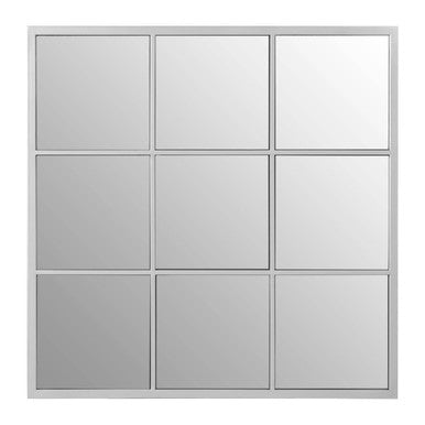 Grid of nine square panels with alternating light and dark gray colors on a white background