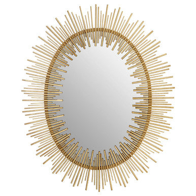 Gold sunburst mirror on a white background