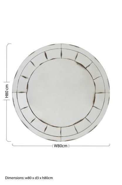 Riza Round And Mosaic Effect Wall Mirror