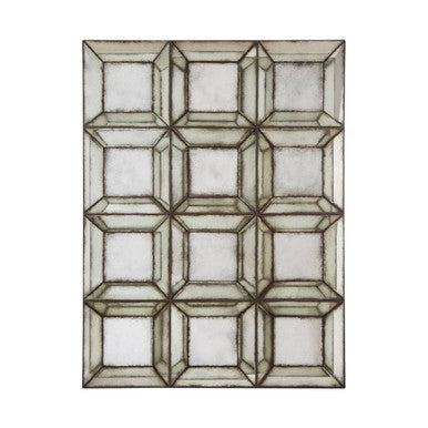 Decorative wall art with geometric pattern on a white background