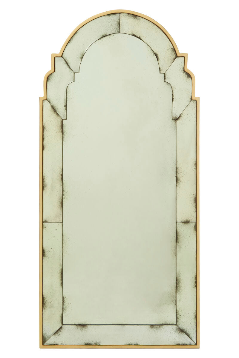 Black and Gold Frame Arched Wall Mirror | Riza