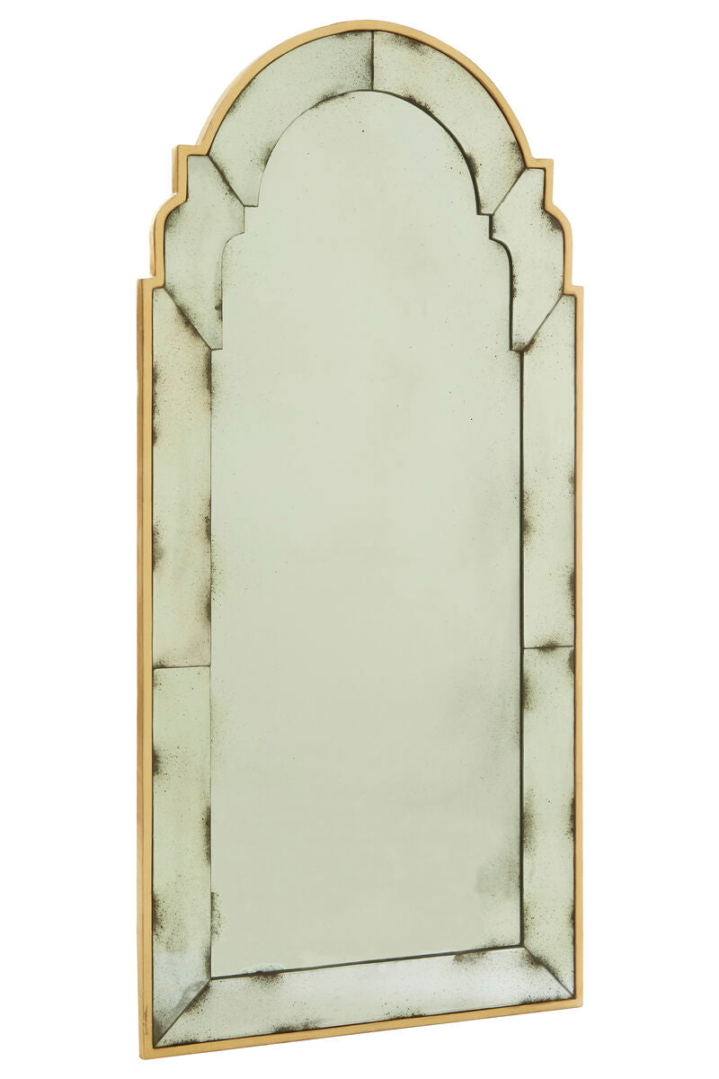 Black and Gold Frame Arched Wall Mirror | Riza
