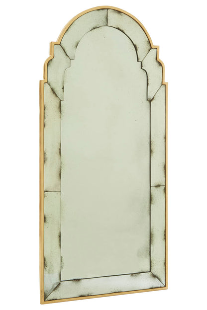 Black and Gold Frame Arched Wall Mirror | Riza