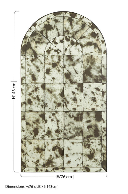 Riza Arched Antique Wall Mirror