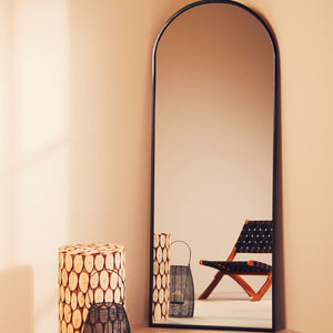 Trento Black Frame Large Arch Wall Mirror