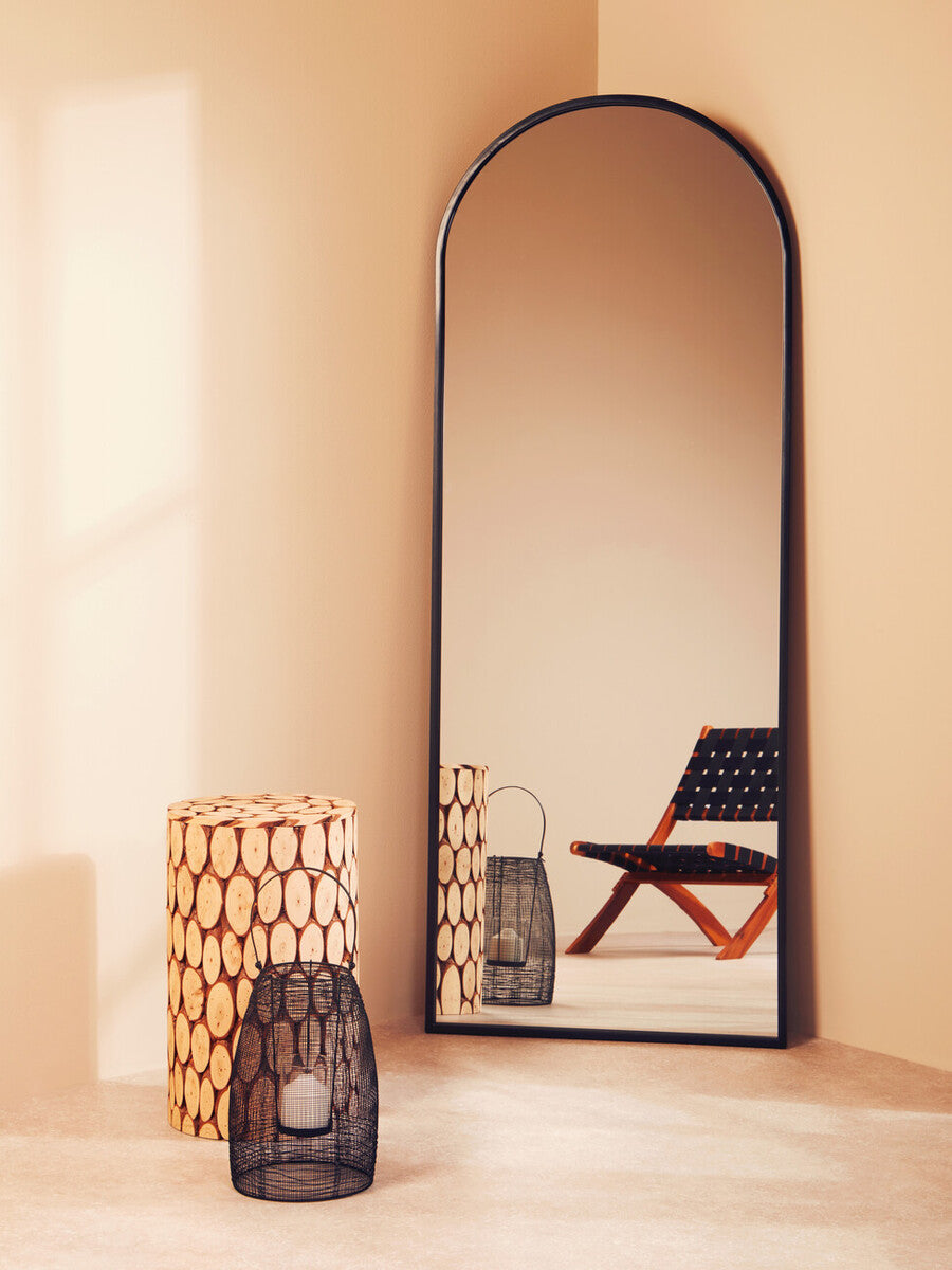 Trento Black Frame Large Arch Wall Mirror
