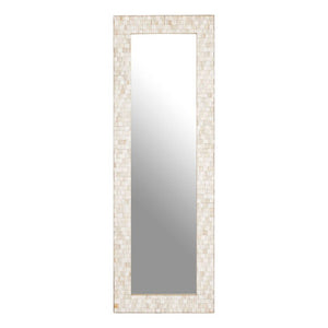 Hestina Rectangular White Wash Mosaic Wall Mirror