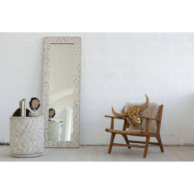 Hestina Rectangular White Wash Mosaic Wall Mirror - Image 3