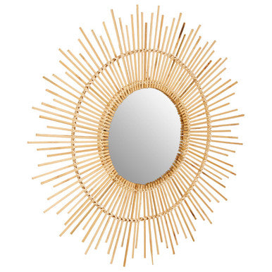 Batu Natural Rattan Round Wall Mirror
