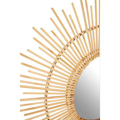 Batu Natural Rattan Round Wall Mirror