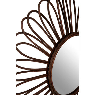 Batu Rattan Black Circular Wall Mirror